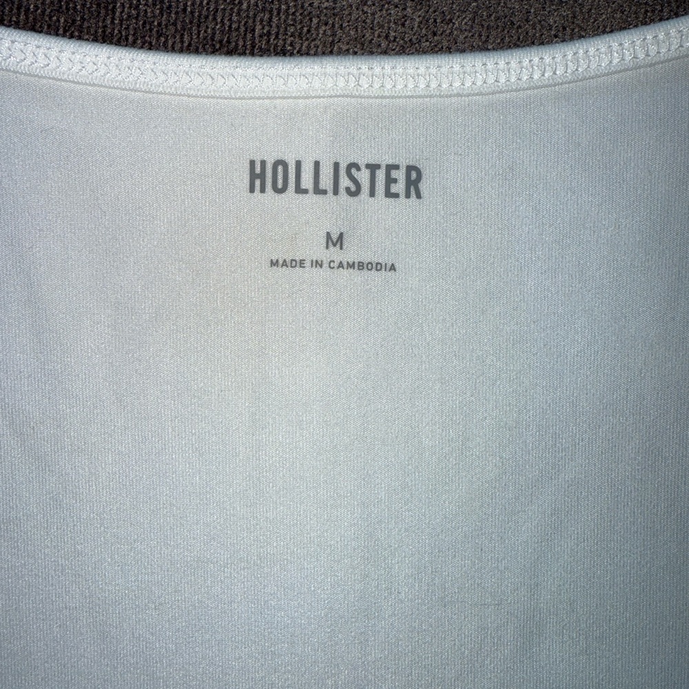 Hollister White Long Sleeve Square Neck Top Medium Casual Staple Essential - Picture 10 of 12